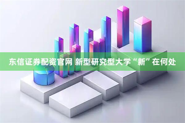东信证券配资官网 新型研究型大学“新”在何处